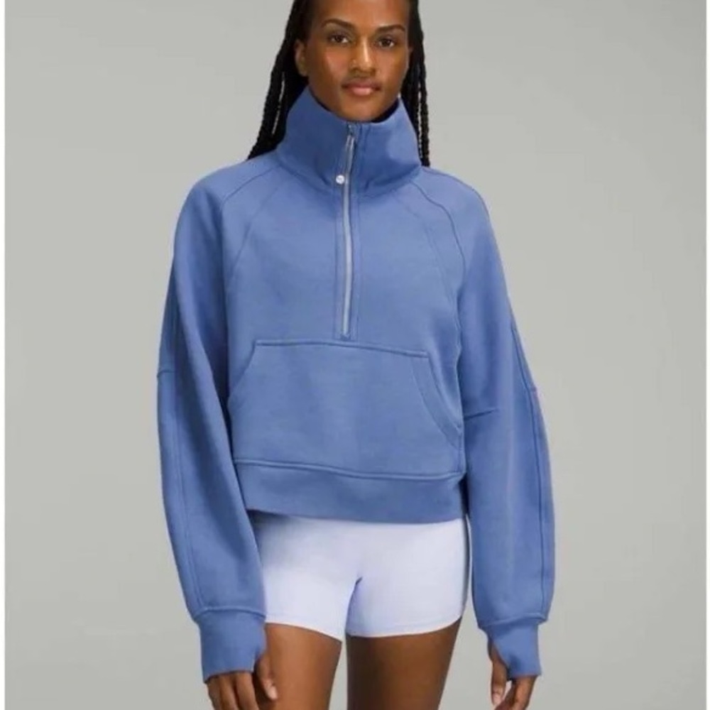 Lululemon Scuba Oversized Funnel Neck Half Zip Sweatshirt - Water Drop